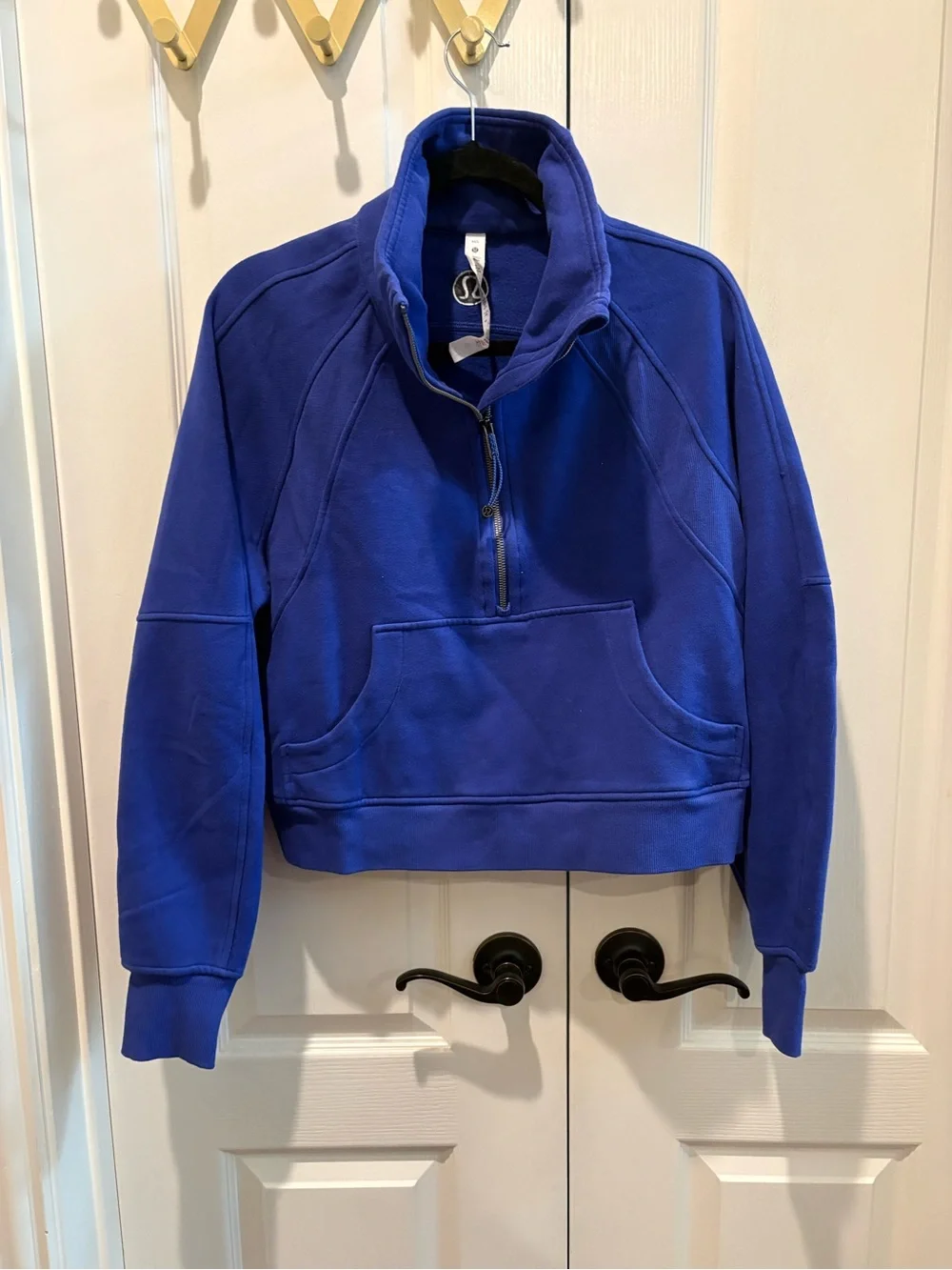lululemon athletica Royal Blue Half-Zip Cowl Pullover